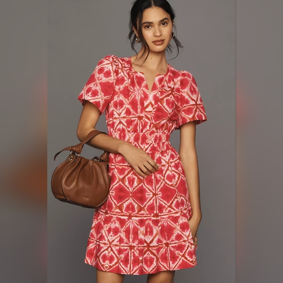 Anthropologie The Somerset Mini Dress in Med Pink - Picture 2 of 10